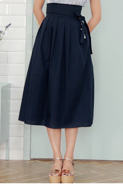 Hanbok Skirt (navy) (b01-lo)