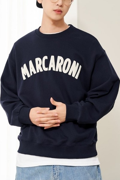 Embo Lettering Sweatshirt Navy