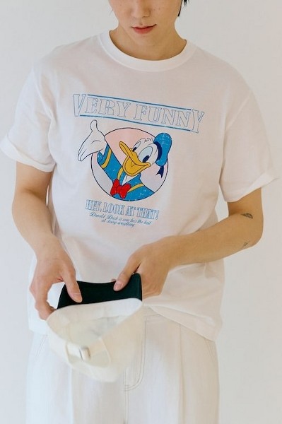 Donald Vintage Graphic Short Sleeve Tee Shirt White