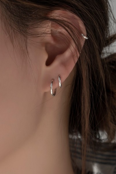 925 Silver Clean Ring Earrings