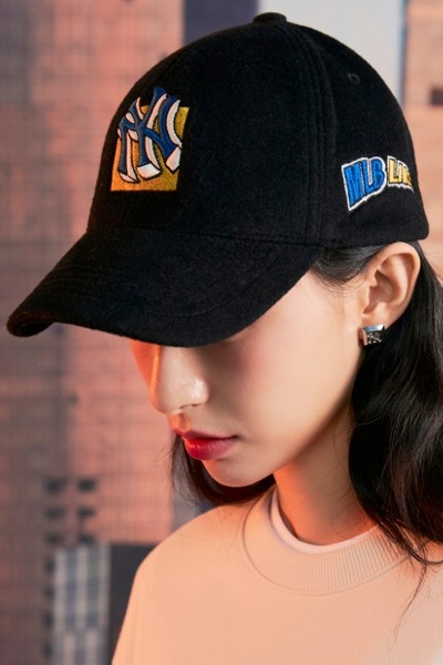 Unisex Like Cartoon Wool Structure Ball Cap Ny Yankees Black